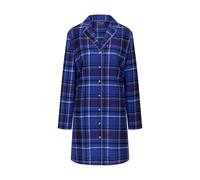 Nachthemd TRIUMPH "Boyfriend NDW 01 X Checks", Damen, Gr. 46, N-Gr, blau (blau, schwarz combination), Flanell, Obermaterial: 100% Baumwolle, Kleider Nachthemd, bequem und stilvoll (44608233-46) blau,