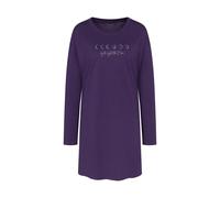 Nachthemd TRIUMPH "Nightdresses NDK LSL 04", Damen, Gr. 40, N-Gr, lila (royal lila), Jersey, Obermaterial: 100% Baumwolle, kniefrei, Rundhals, Kleider Nachthemd, weich, atmungsaktiv, langärmelig (3092