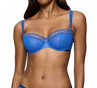 Bügel-BH TRIUMPH "Palina Cosmic Heartbeat WH", Damen, Gr. 85, Cup C, illumines blau, Mesh, Microtouch, Obermaterial: 70% Polyamid, 19% Polyester, 11% Elasthan, elegant, BHs, Triumph x Palina Rojinski 