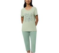 Triumph PK 02 Capri Pyjama Set Grün Baumwolle 36 Damen