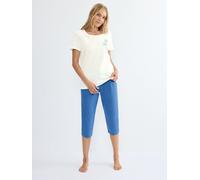 Triumph Women's PK Capri X 03 Pajama Set, White/Blue, 36