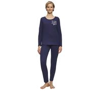 Schlafanzug TRIUMPH "Sets PK 03 LSL X" Gr. 36, blau (skyline) Damen Homewear-Sets Pyjamas Damenschlafanzug mit Rundhals-Ausschnitt (45357439-36)