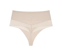 Slip TRIUMPH "Comfort Contour Highwaist String", Damen, Gr. L, beige, Microtouch, Obermaterial: 58% Polyamid, 42% Elasthan, Unterhosen Slip, flache formende Spitze (61111924-L) beige