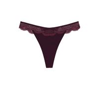 Slip TRIUMPH "Comfort Glam String", Damen, Gr. 42, lila (claret), Spitze, Obermaterial: 80% Polyamid, 20% Elasthan, körpernah, Unterhosen Slip, raffinierte Spitze (94814968-42) claret