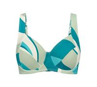 Bügel-Bikini-Top TRIUMPH "Summer Mix & Match W 01 pt", Damen, Gr. 38, Cup B, blau (blau, light combination), Microfaser, Obermaterial: 80% Polyamid, 20% Elasthan, modisch, Bikini-Oberteile, Power Mesh