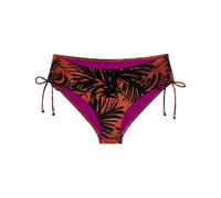 Bikini-Hose TRIUMPH "Summer Palm Midi 01", Damen, Gr. 38, N-Gr, braun, schwarz combination, Microfaser, Obermaterial: 55% Polyamid, 45% Elasthan, Badehosen Bikini-Hose, weich und formend (28360844-38)