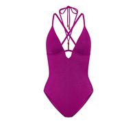 Badeanzug TRIUMPH "Summer Sunset OP 01", Damen, Gr. 36, Cup C, raspberry juice, Glitzergarne;Microfaser, Obermaterial: 70% Polyamid, 16% metallisierte Fasern, 14% Elasthan, Badeanzüge Badeanzug, weich