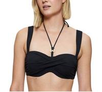 Bügel-Bikini-Top TRIUMPH "Summer Twist DP", Damen, Gr. 44, Cup D, schwarz, Microfaser, Obermaterial: 77% Polyamid, 23% Elasthan, elegant, Bikini-Oberteile, Eleganz und Komfort (55397021-44) schwarz