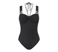 Badeanzug TRIUMPH "Summer Twist OPD 01", Damen, Gr. 44, Cup C, schwarz, Microfaser, Obermaterial: 77% Polyamid, 23% Elasthan, Badeanzüge Badeanzug, Eleganz und Komfort (44832962-44) schwarz