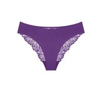 Slip TRIUMPH "Pretty Micro Tai", Damen, Gr. L, lila (lila passion), Microfaser, Obermaterial: 89% Polyamid, 11% Elasthan, körpernah, Unterhosen Slip, nahtlos, Microfaser, Spitze auf der Rückseite (226
