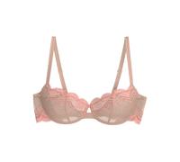 Balconette-BH TRIUMPH "Comfort Glam", Damen, Gr. 80, Cup B, desert sand, Spitze, Obermaterial: 81% Polyamid, 11% Polyester, 8% Elasthan, BHs Balconette-BH, Komfort-Bügel, Spitze, florale-grafische Spi