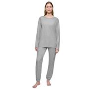 Triumph Women's Endless Comfort PK 01 LSL Pajama Top, Dark Grey Melange, 48