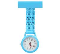 TRIXES Blau Taschenuhr für Krankenpfleger - Edelstahl Quarz - Taschenuhren - Ansteckbare hängende Taschenuhr aus Metall für Ärzte, Krankenpfleger, Sanitäter, Pfleger und medizinisches Fachpersonal