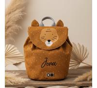 Tierdesign Wasserabweisender Rucksack aus Baumwolle - Mini Mr. Tiger in Orange