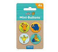 Trötsch Die Maus Mini-Buttons 4er Set: Mini-Buttons Die Maus Ansteckbuttons Anstecker mit Sicherheitsnadel: Give Away für den Kindergeburtstag Dekoration für Mäppchen oder Schulranzen