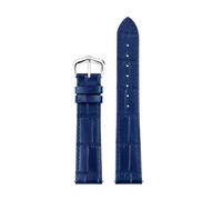 TROGPYXG 15 mm, 17 mm, 18 mm, 20 mm Lederarmband, kompatibel mit Cartier Santos Dumont London Herren-Damen-Schnellverschluss-Rindsleder-Uhrenarmband(Blue steel,15mm)