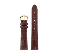 TROGPYXG 15 mm, 17 mm, 18 mm, 20 mm Lederarmband, kompatibel mit Cartier Santos Dumont London Herren-Damen-Schnellverschluss-Rindsleder-Uhrenarmband(A-Brown golden,15mm)