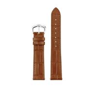 TROGPYXG 15 mm, 17 mm, 18 mm, 20 mm Lederarmband, kompatibel mit Cartier Santos Dumont London Herren-Damen-Schnellverschluss-Rindsleder-Uhrenarmband(B-brown-steel,15mm)