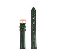 TROGPYXG 15 mm rosa, blau, grau, grün, rot, Schnellverschluss-Uhrenarmband, kompatibel mit Swarovski 5580345/3487 5580352 Damen-Armbandzubehör aus Rindsleder(Green-rose gold A)