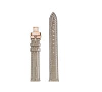 TROGPYXG 15 mm rosa, blau, grau, grün, rot, Schnellverschluss-Uhrenarmband, kompatibel mit Swarovski 5580345/3487 5580352 Damen-Armbandzubehör aus Rindsleder(Gray-rose gold B)