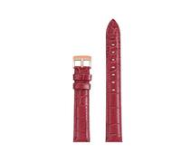 TROGPYXG 15 mm rosa, blau, grau, grün, rot, Schnellverschluss-Uhrenarmband, kompatibel mit Swarovski 5580345/3487 5580352 Damen-Armbandzubehör aus Rindsleder(Red-rose gold A)