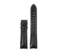 TROGPYXG 20 mm 22 mm gebogenes Krokodil-Uhrenarmband, kompatibel mit Tissot-Uhrenarmband, weiches Lederarmband for Herren(Black-Without Buckle,20mm)