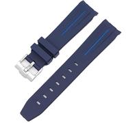 TROGPYXG 20 mm gebogenes, lückenloses Ersatz-Kautschukarmband, kompatibel mit Omega X Swatch Moonswatch Planet Series Moon Mercury Herren-Damen-Uhrenarmband(Medium)