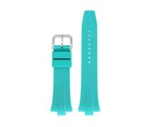 TROGPYXG 9 mm * 26 mm FKM-Fluorkautschuk-Uhrenarmband mit Schnellverschluss, konvexes Sportarmband, kompatibel mit Citizen NJ0150 NJ0151 ME-Farbserie(Light blue)