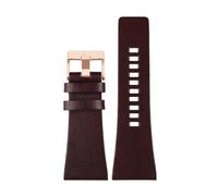 TROGPYXG Großes Herrenarmband, kompatibel mit Diesel Dz7396 Dz1206 Dz1399 Dz1405 Lederarmband 22/24/26/28/30/32 mm Uhrenzubehör(Brown RG,28mm)