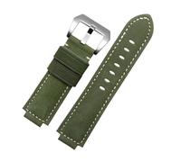 TROGPYXG Kompatibel mit Casio GST-B200 GST-B200D-Serie, Silikon-Armband, 24 x 16 mm, modifiziertes, mattiertes Gummi-Leder-Uhrenarmband for Herren(B Army green-silver)