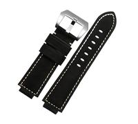 TROGPYXG Kompatibel mit Casio GST-B200 GST-B200D-Serie, Silikon-Armband, 24 x 16 mm, modifiziertes, mattiertes Gummi-Leder-Uhrenarmband for Herren(B Black-silver)