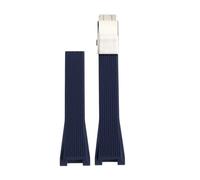 TROGPYXG Kompatibel mit Casio MRG-B2000 Sport-Gummi-Uhrenarmband MRG-G1000 MRG-G2000 Silikon-Armband mit spezieller Kerbe, wasserdichtes, weiches Band(Blue-Silver)
