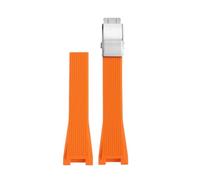 TROGPYXG Kompatibel mit Casio MRG-B2000 Sport-Gummi-Uhrenarmband MRG-G1000 MRG-G2000 Silikon-Armband mit spezieller Kerbe, wasserdichtes, weiches Band(Orange-Silver)