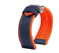TROGPYXG Kompatibel mit Citizen Blue Angel Men Wave Uhrenarmband AT8020-54L/8020-03L/JY8078 Karbonfaser gemustertes Nlon+Gummi-Armband 22 mm 23 mm(Violet Fog,23mm)