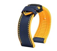 TROGPYXG Kompatibel mit Citizen Blue Angel Men Wave Uhrenarmband AT8020-54L/8020-03L/JY8078 Karbonfaser gemustertes Nlon+Gummi-Armband 22 mm 23 mm(Green,20mm)
