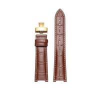 TROGPYXG Kompatibel mit Citizen CB0164-17E gekerbtes Lederarmband, Herren-Uhrenarmband, Ersatz-Armbänder, Zubehör, 24 x 13 mm(Brown gold)