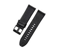 TROGPYXG Kompatibel mit dem Silikonarmband der Diesel Officer-Serie, 26 mm, Nylon-beschichtetes Lederdesign, wasserdichtes, schweißfestes Uhrenarmband, flache Schnittstelle(Black Black-BK-K3)