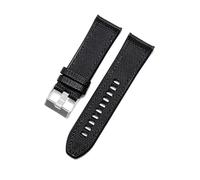 TROGPYXG Kompatibel mit dem Silikonarmband der Diesel Officer-Serie, 26 mm, Nylon-beschichtetes Lederdesign, wasserdichtes, schweißfestes Uhrenarmband, flache Schnittstelle(Black Black-ST-K3)