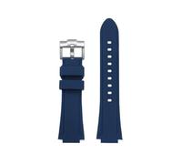 TROGPYXG Konvexes Silikonarmband, kompatibel mit Casio EDIFICE 5634 EFB-680 EFS-S570YD/YDC/YDB-Serie, modifiziertes Gummi-Uhrenarmband(Blue - silver pin,24X14mm)