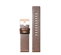 TROGPYXG Lederarmband kompatibel mit Diesel DZ4323/1657/4318 Litschimuster Nadelmuster Armband Herren 22 24 26 28 30 mm(D-Brown-Rose gold,22mm)