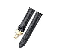 TROGPYXG Lederarmband kompatibel mit Tissot Le Locle T41 T006 PRC200 Uhr Handgelenk Gürtel Armband 1853 Armband Herren 19MM 20MM 21MM 22MM(Black-gold,20mm)