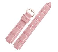 TROGPYXG Lederarmband mit Bambusmaserung, kompatibel mit Cartier Ballon Bleu. Wasserdichtes Rindsleder-Uhrenarmband aus Leder mit konvexem Ende(Pink-rose gold,22.14mm)