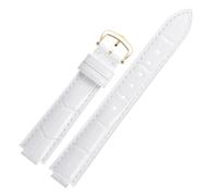 TROGPYXG Lederarmband mit Bambusmaserung, kompatibel mit Cartier Ballon Bleu. Wasserdichtes Rindsleder-Uhrenarmband aus Leder mit konvexem Ende(White-gold,16.9mm)