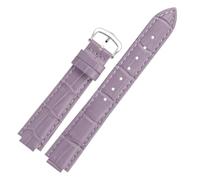 TROGPYXG Lederarmband mit Bambusmaserung, kompatibel mit Cartier Ballon Bleu. Wasserdichtes Rindsleder-Uhrenarmband aus Leder mit konvexem Ende(Light purple-silver,22.14mm)