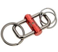 Troika 2-Way Key Schlüsselanhänger mit DREI Schlüsselringen Zwei Größen, aus Metallguss, Farbe: Rot, KR22-09/RD