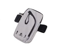 Troika Armtasche mit 2 Reißverschlussfächern aus Polyester in der Farbe Grau-Schwarz, Reflektierend, ABG03/GY