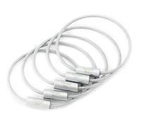 TROIKA BASIC SET 99Z203 - -TB-99Z203-5 Drahtschlaufen für verschiedene Tier-Schlüsselanhänger und EMILY + VALERIE - 14,5 cm lang, matt - silber - Original