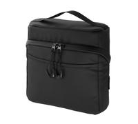 TROIKA Kabeltasche für Elektronikzubehör TROIKA BLACK TECH 2 GO mit 2-Wege Reißverschluss 6 offenen Fächern in verschiedenen Größen für Powerbank, Ladekabel etc. aus Polyester, Tarpaulin in schwarz