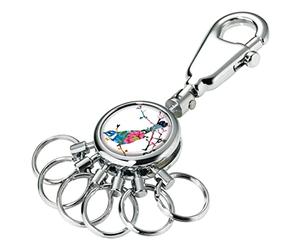 TROIKA BIRDIE SCHLÜSSELHALTER - #KYR01-A117 - rund, glänzend - Schlüsselanhänger - Karabinerhaken - 6 ausklinkbare Ringe - Schlüsselorganisation - filigranes Design - TROIKA-ORIGINAL