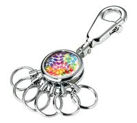 TROIKA COLOURFUL LEAVES SCHLÜSSELHALTER - #KYR01-A084 - glänzend - Schlüsselanhänger - Karabinerhaken - 6 ausklinkbare Ringe - Schlüsselorganisation - filigranes Design - TROIKA-Original